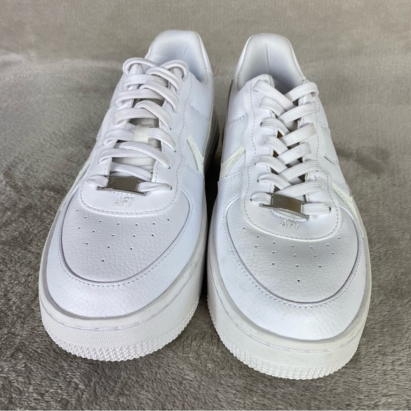 Nike Air Force 1 PLT.AF.ORM DJ9946-100 Womens 9.5 Triple White Running Shoes - Picture 5 of 12